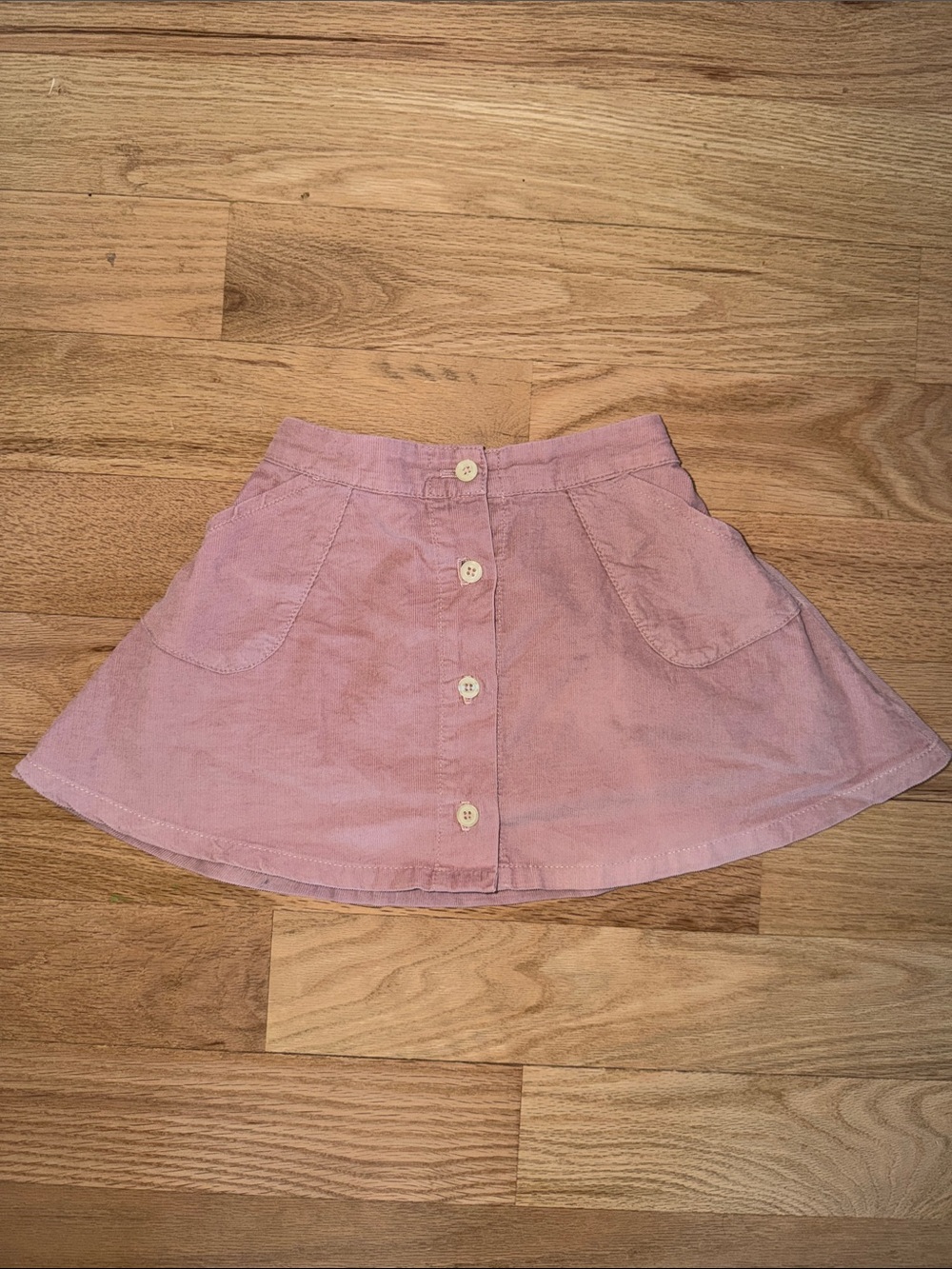 Mabo Button-Front A-Line Skirt in Dusty Pink Fine Wale Corduroy girls size 2/3